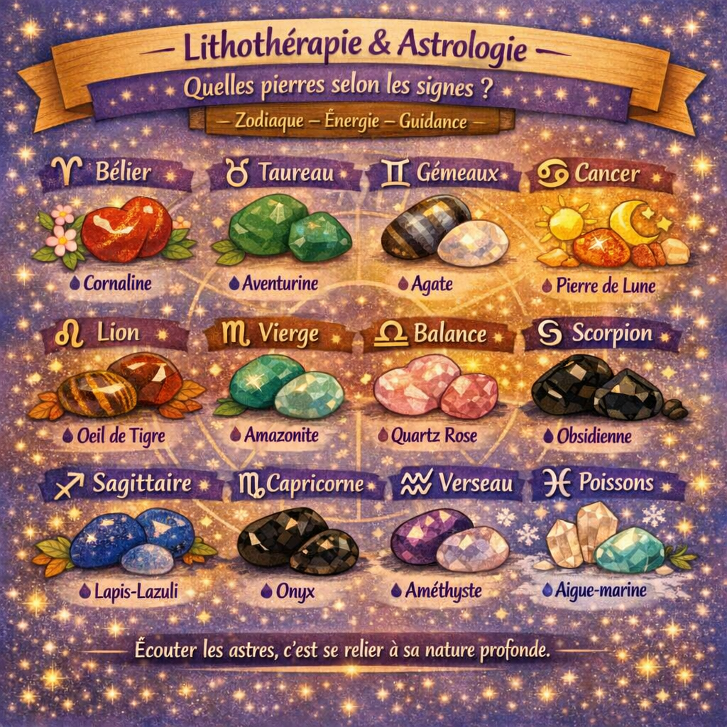 Lithothérapie et astrologie : quelles pierres selon les signes ?