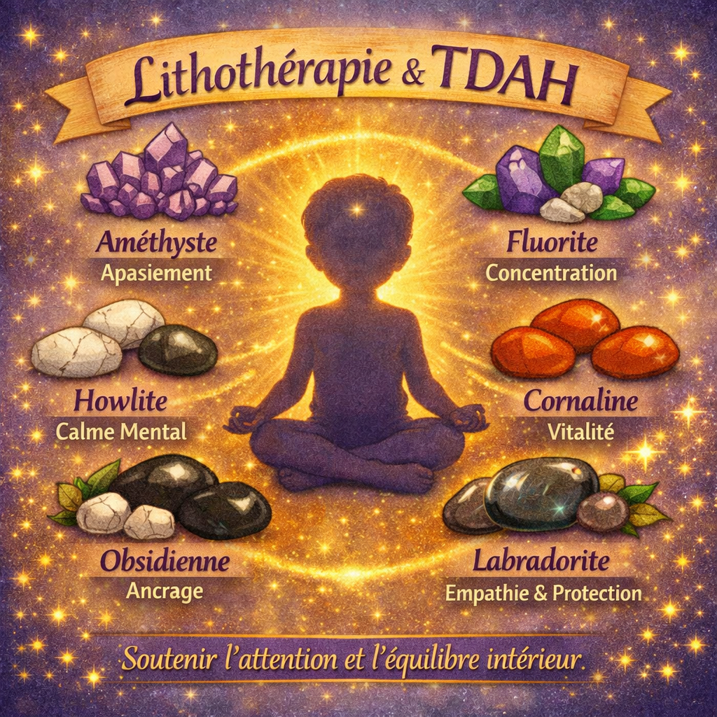 Lithothérapie et TDAH : des pierres pour apaiser l’esprit et favoriser la concentration